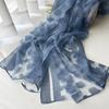 Gradient Color Block Bamboo Yarn Scarf for Women - Japanese Korean Mori Girl Style, Autumn Winter Cotton Linen Flax Shawl