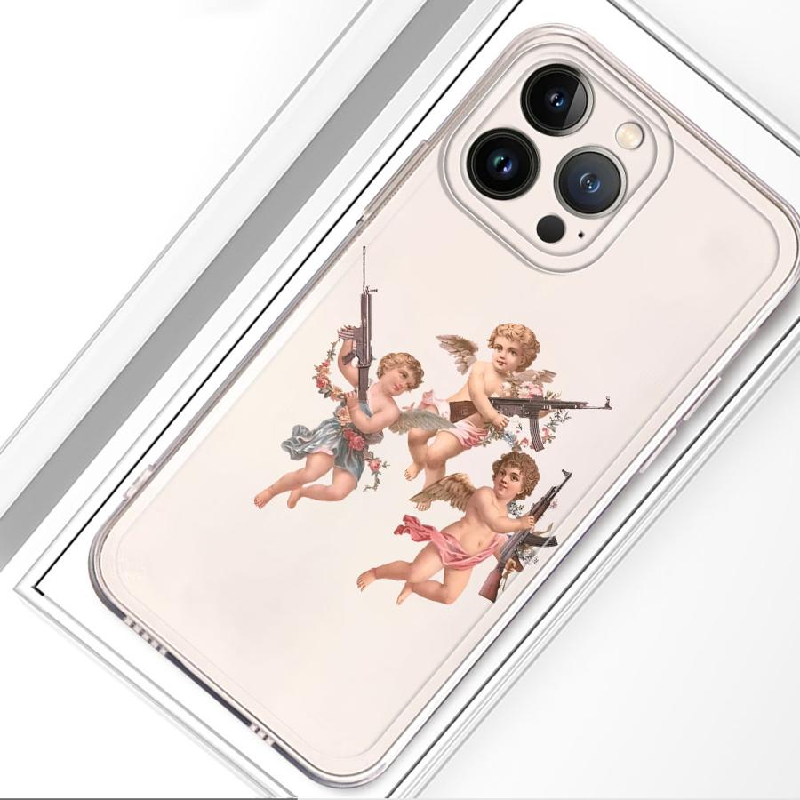 Coque de téléphone souple Bébé Ange pour iPhone 17 Pro Max 13 Pro 15 16 XR 11 12 Mini XS Max Air 7 8 14 Plus