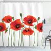 Mohnblumen Duschvorhang Rote Blume Duschvorhänge Für Badezimmer Botanisch Floral Badezimmervorhang Heimdekoration Mit Haken