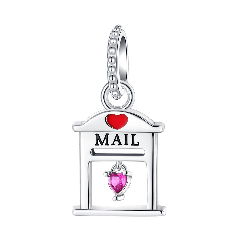 Copper Pink Zircon Mom Wife Tulip Bow Beads Pendants Charms Fit Original Bracelets Diy Birthday Jewelry Gift