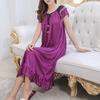 Summer Nightdress Lace Up Sleeping Comfortable Beautiful Faux Satin Summer Loose Nightgown Home Wear