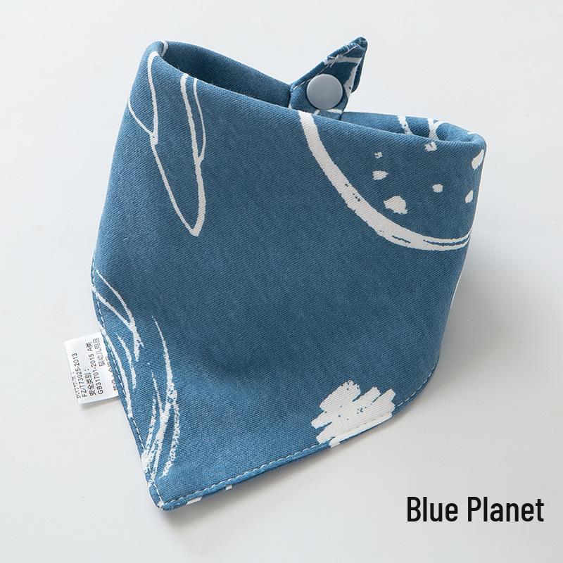 Pure Cotton Baby Drool Bib: Double-Layer Triangle Scarf with Snap Closure, Anti-Spit Up for Newborns