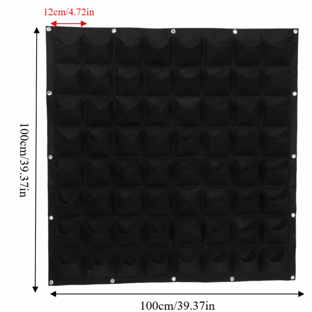 64 Pockets Plant Bag 100*100cm Grow Bag Durable Wall Plant Bags  Flower and Vegetable Planting