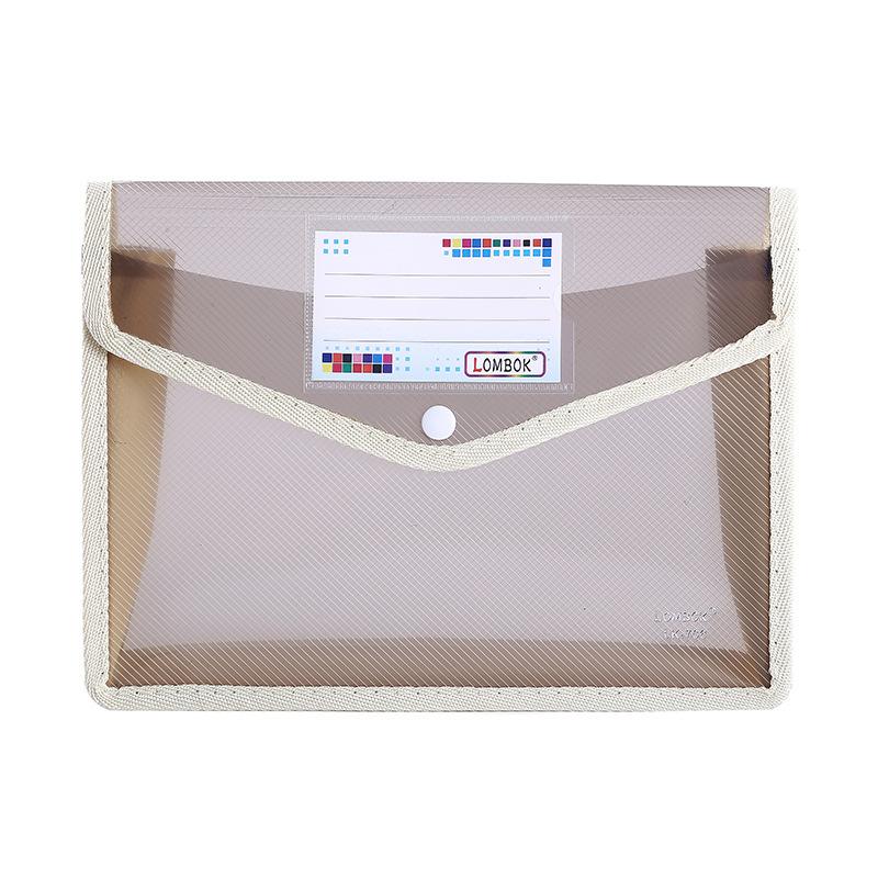 Colorful File Folder with Label Pocket Horizontal Snap Button Portable Examination Paper Document File Organizer Bag School Supplies