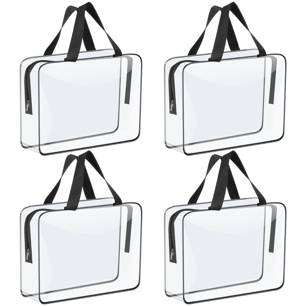 4/6Pcs Toy Storage Bag Clear PVC Children's Building Blocks Organizing Bag with Zipper Waterproof Makeup Sorting Bag Travel Bag