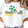 2026 Hot Selling Brazil Soccer T-shirt Men Women Summer Cotton Y2K Clothing Fashion High Quality Lightweight Breathable and Comfortable Clothes