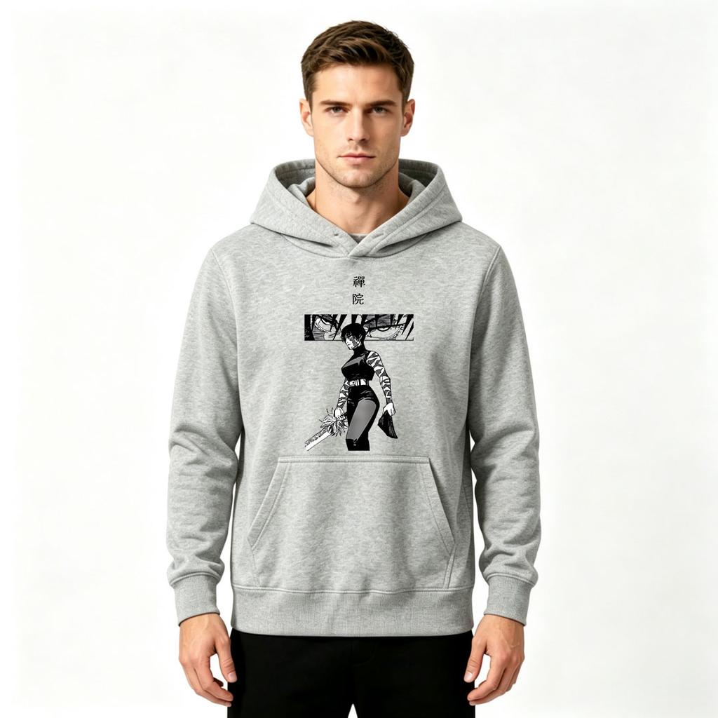 Men's Print Pullover Hoodie, Stylish Samurai Anime Character Print Casual Long Sleeve Sweatshirt