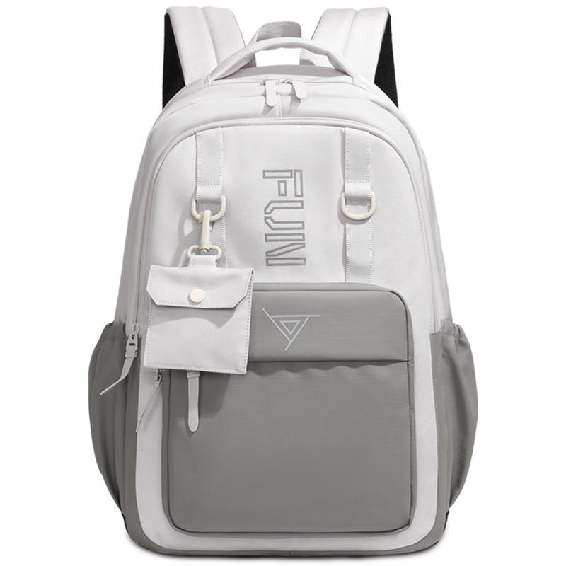 College Style Backpack Men's Large Capacity Backpack Junior Senior High School Student Contrast Color Campus Schoolbag