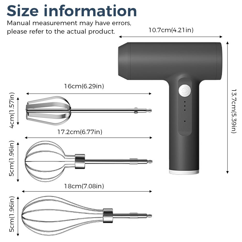1pcs Wireless Electric Whiskcream Whippermixing Stickcake Bakinghandheld Mixerautomatic Portable 3 Speeds Egg Beater