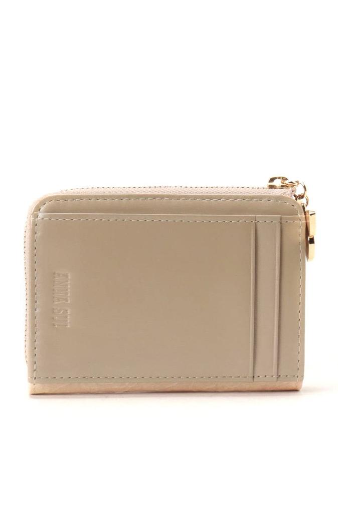 Anna Sui Case with and Rose Beige Multi-Purpose Coin, Card, Keychain, Heart,