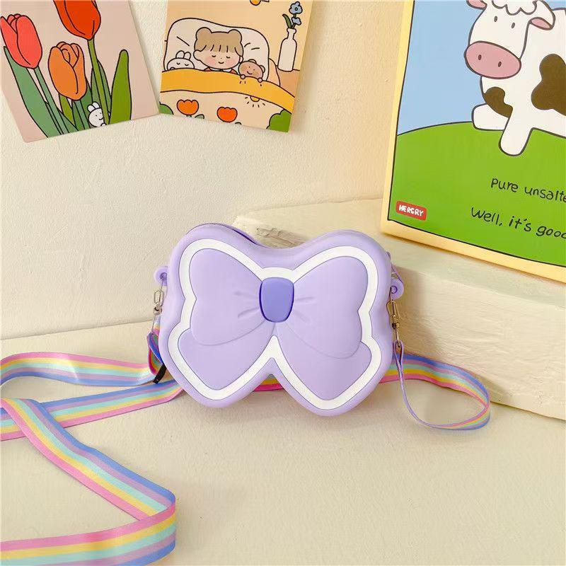 Entzückendes Cartoon-Kaninchen Silikon-Münzfach & Umhängetasche für kleine Mädchen