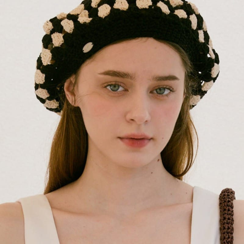 Slowslowly No.231 / Fruits Crochet Beret _ Cookies and Cream