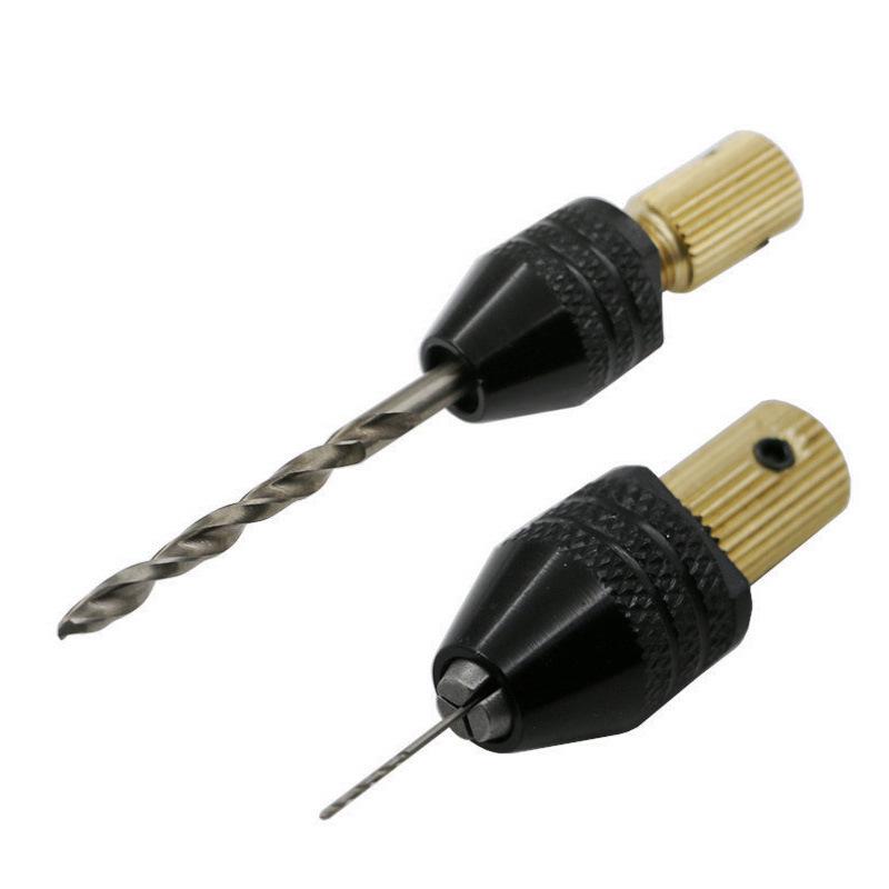 Compact Self-Tightening Mini Electric Drill Chuck for Woodworking, 5mm Tail Hole Diameter
