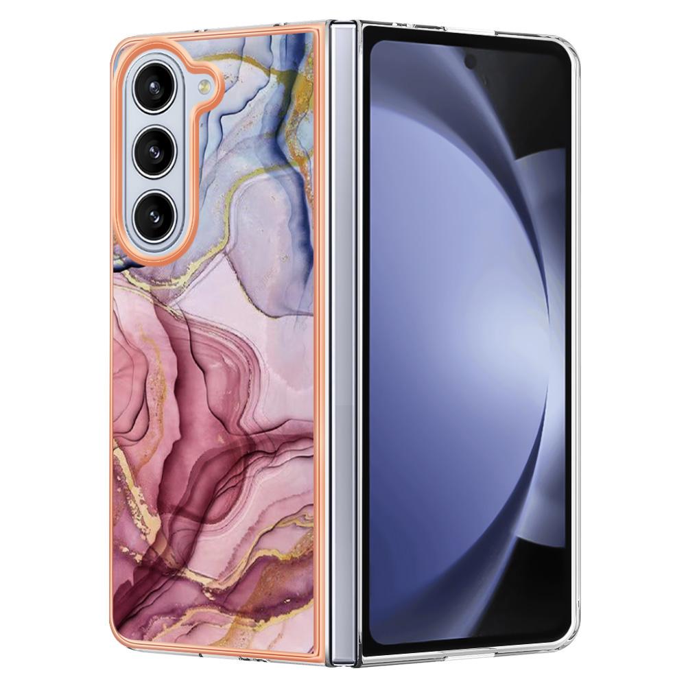 YB IMD Series-16 Style-E For Samsung Galaxy Z Fold5 5G TPU Case 2.0mm TPU Marble Pattern Cover