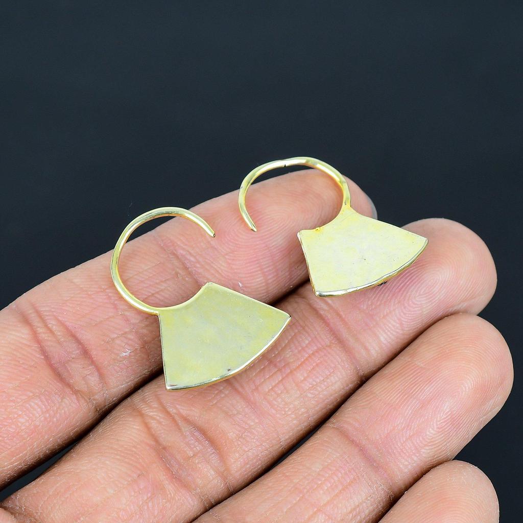 Aquamarine Copper Electroformed Earrings, Handmade Gemstone Earrings Jewelry, Gifts For Wife Brand New Earrings