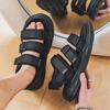 2923 Men's Sandals Black Summer Soft Thick-soled Heightening Summer Shoes Men's Versatile Beach Shoes