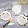 Aurora Nail Powder Set: 3 Colors - Ice, Transparent, and Magic Mirror Glitter with Brush