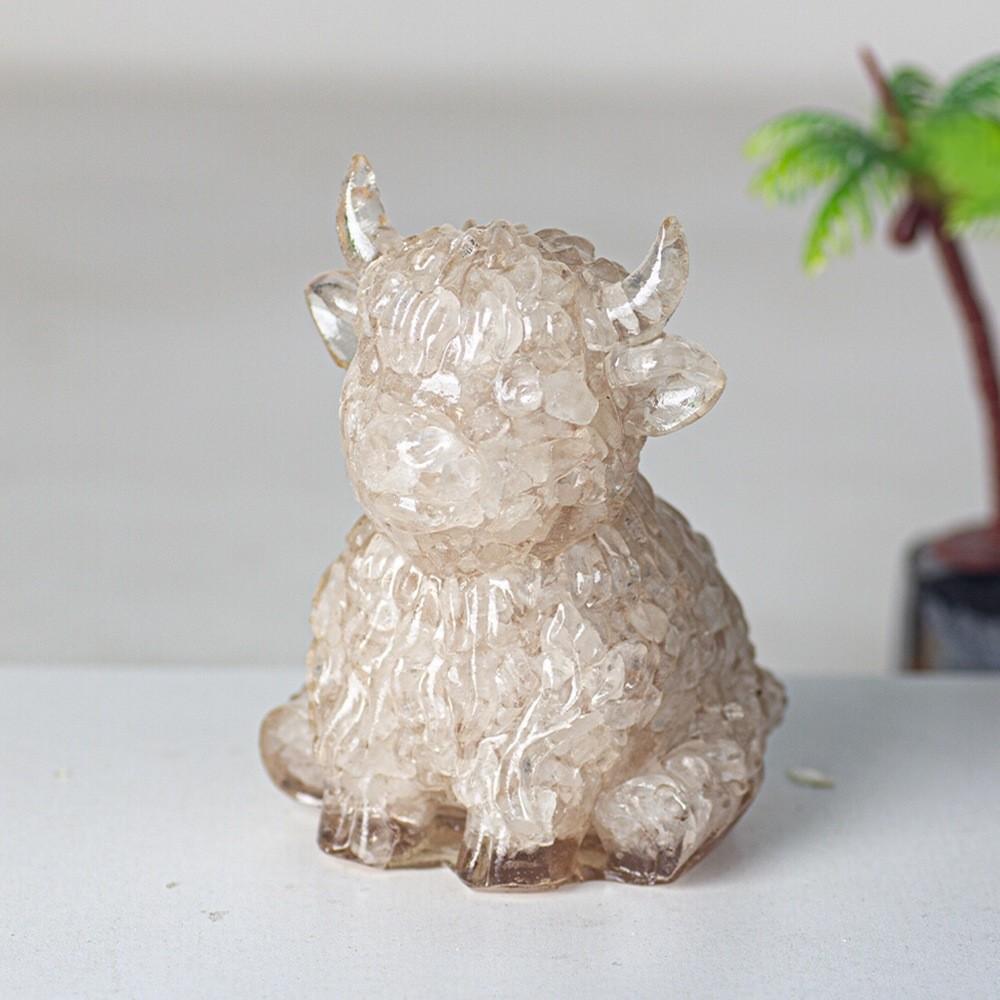 Animal Resin Craft Figurine With Natural Water Crystal For Office Decor And Feng Shui Gifts
