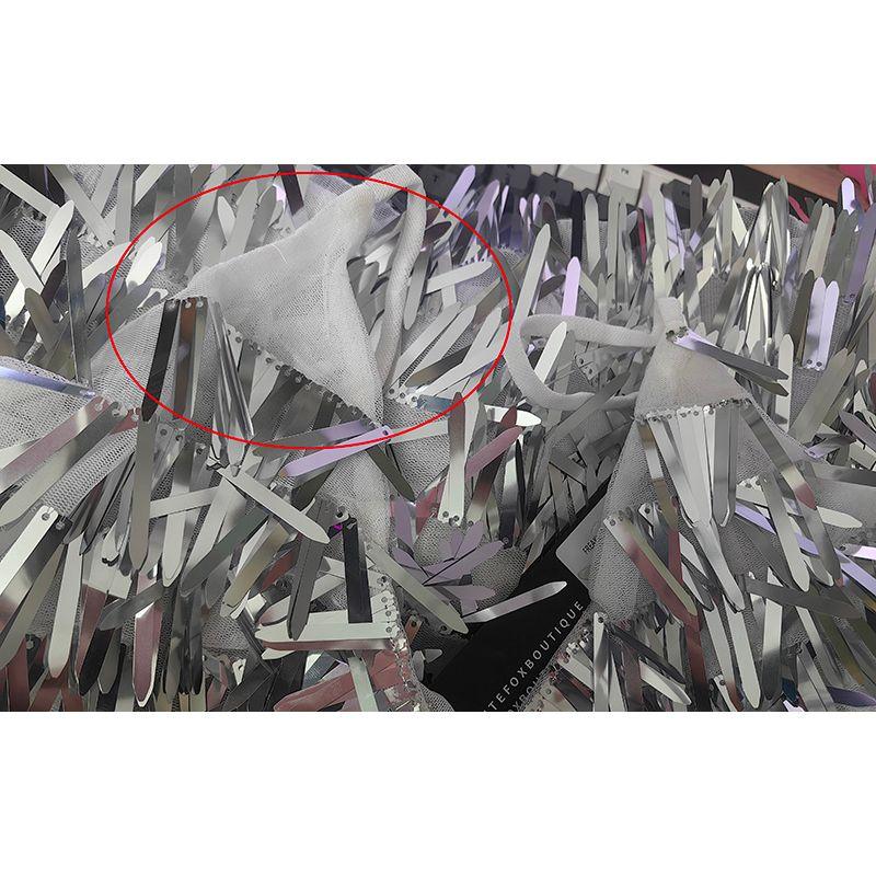 

Australia Single W * Fox Special-Interest Design Sexy Sexy Heavy Industry Tassel Sequins Dress Open Back Sling Dress Silver Sequin lack more S