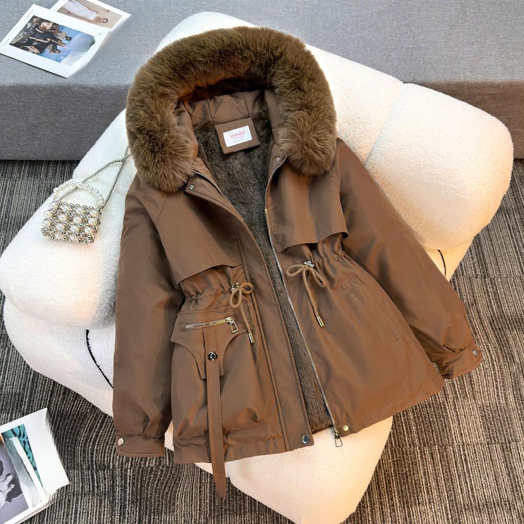 Winter New Pie Overcomes Women's Hooded Fashion Versatile Simple Cotton-padded Women's Cotton-padded Clothes