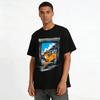 Whitetail Deer Breaking Through Wall Graphic Casual Tee Pure Cotton T-shirt