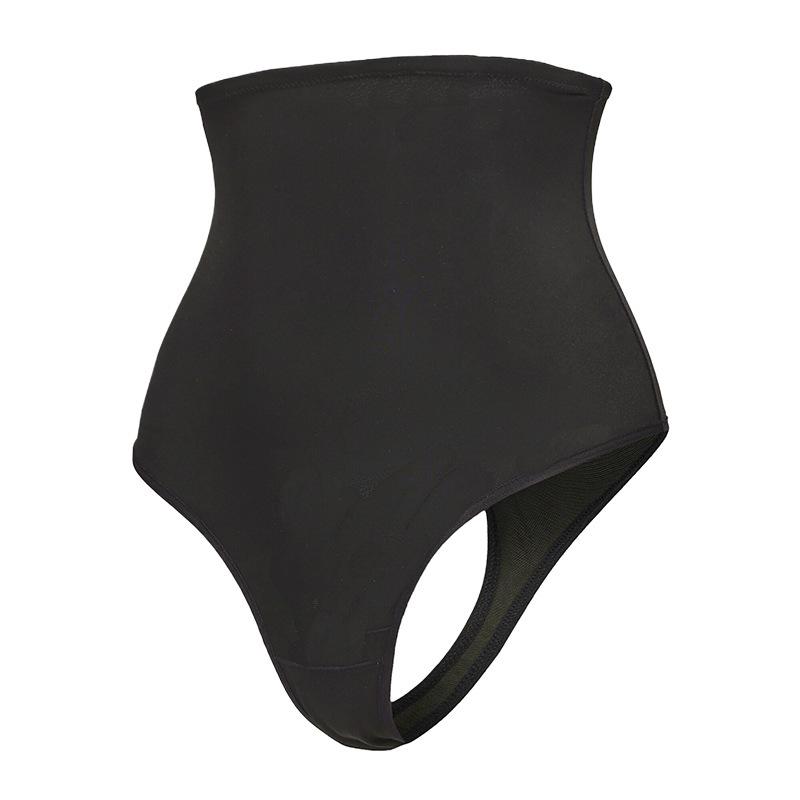Plus Size High-Waisted Shaping Thong with Double Layer Tummy Control, Butt Lift, and Non-Slip Silicone Waistband