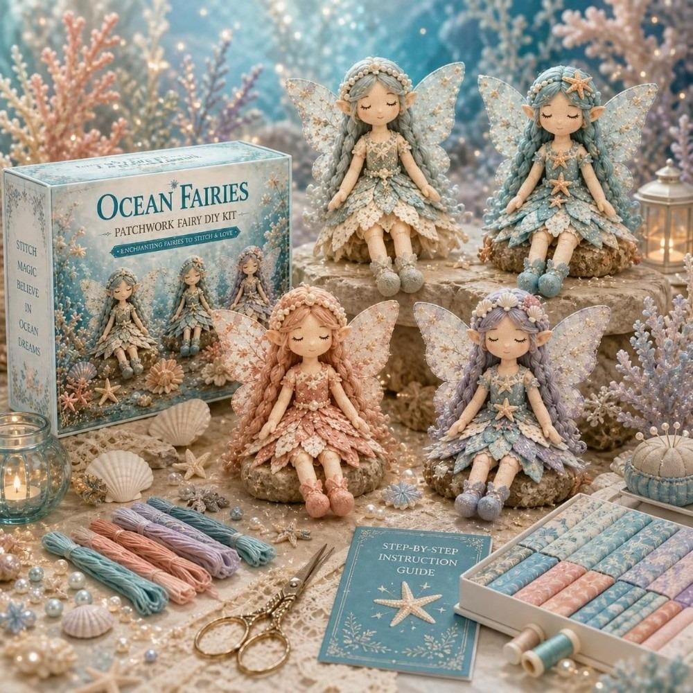 Floral Print DIY Quilted Fairy Kit Handmade Patchwork Tabletop Tree Set For Beginners