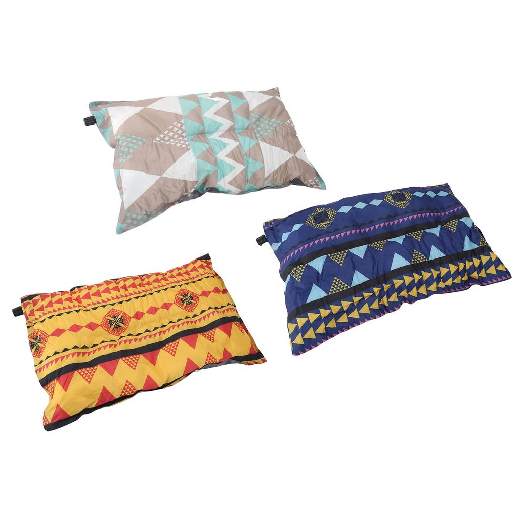 Inflatable Camping Pillow PVC Compressible Lightweight Colorful Automatic Inflatable Pillow for Trav