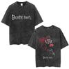 Washed Vintage Anime Death Note Ryuk T Shirts Men Women Fashion Oversized Crewneck Tshirts Mens Cartoon Manga Merch Streetwear