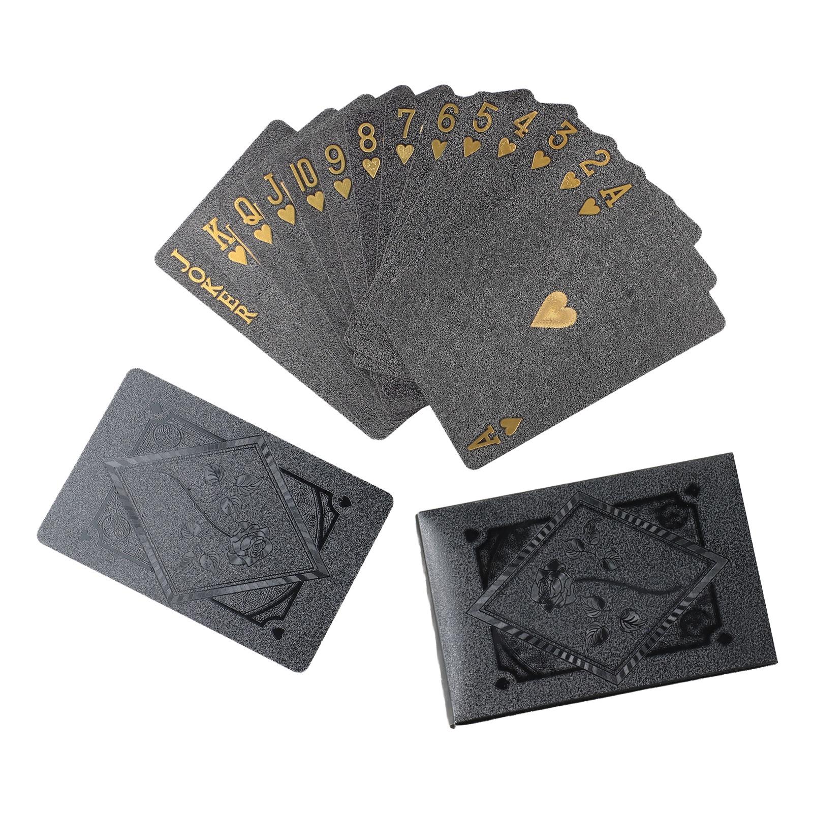 

Sleek and Portable Black Gold Poker Set Lightweight Waterproof Playing Cards That Enhance Your Gaming Experience