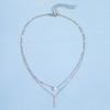 Ladies Elegant Two Layer Crystal Pendant Necklace