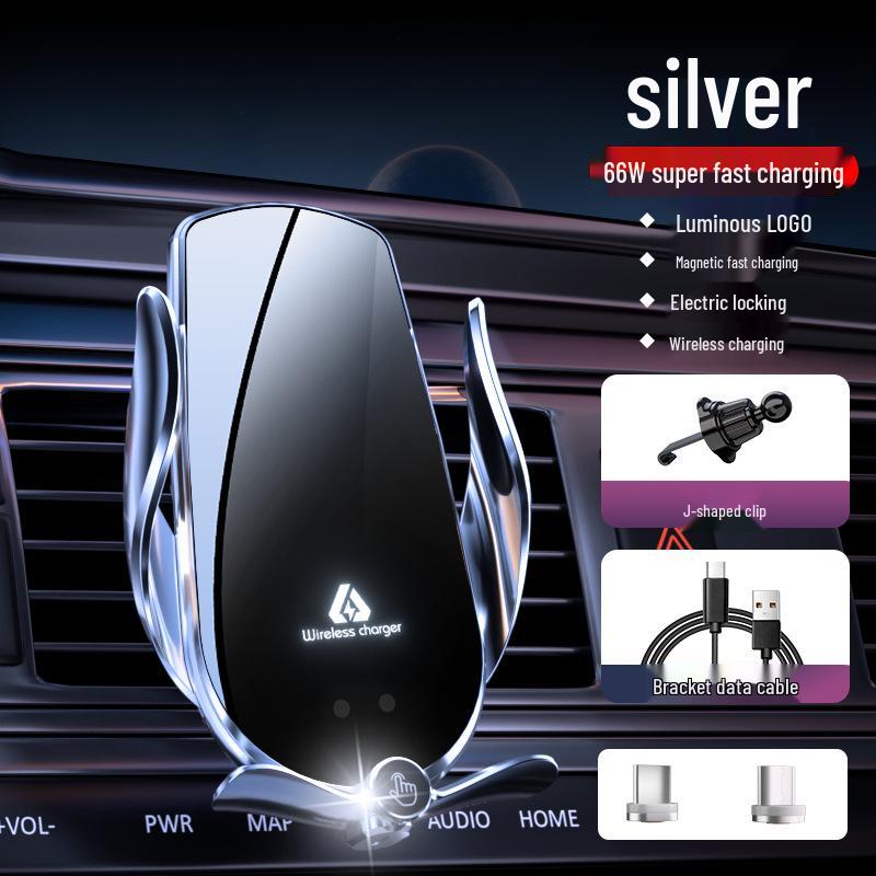 M4 Magic Clip 66W Fast Magnetic Wireless Charging Phone Holder for Car