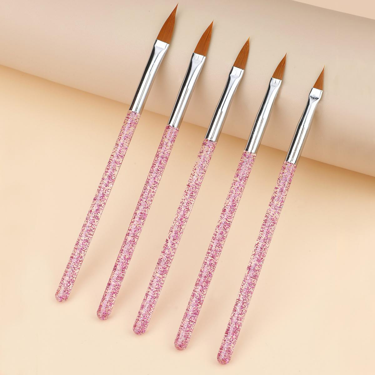 

5 Nail Pen Set, Onion Powder Rod Crystal Pen, Nail Brush, Painted Pen, Nail Pen Green, Nail Arrangement Pen Set