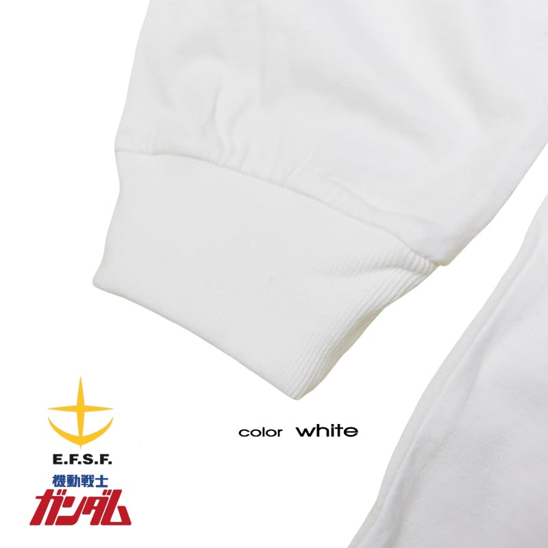 [EVERSOUL] Mobile Suit Gundam Long-Sleeve T-Shirt GUNDAM RX-78-3 Earth Defense Force Mobile Suit Zaku Char Anime Goods Gift Men's White M Size [Parall