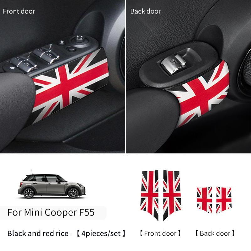 Autocollant Accoudoir de Porte de Voiture Pour Mini Cooper F55 F56 Cuir PU Poignée de Porte Auto Autocollant Accessoires de Décoration Intérieure de Voiture