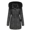 Women’s Parkas Long Coat Warm Padded Cotton Jackets Detachable Faux Fur Hooded Zipper Overcoat Winter Outdoor Casual Wear