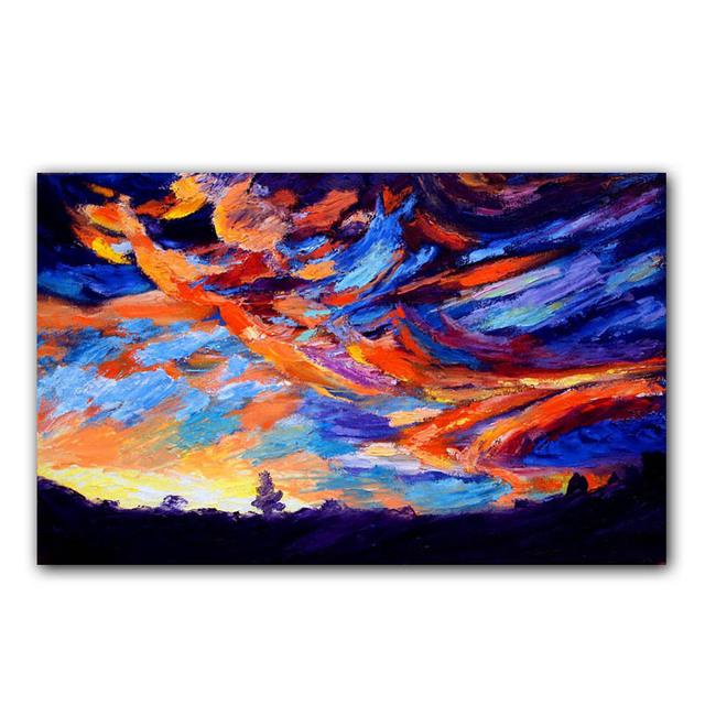 World Famous Street Scenery Canvas s Night Scene Canvas Picture European Oil Print for Living Room Wall Decor