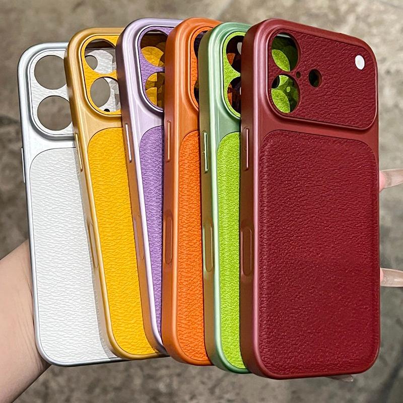 Lichee Pattern Cortex Leather Phone Case For For Iphone 13 14 15 16 17 Pro Max Air Soft Silicone Bumper Back Cases Cover