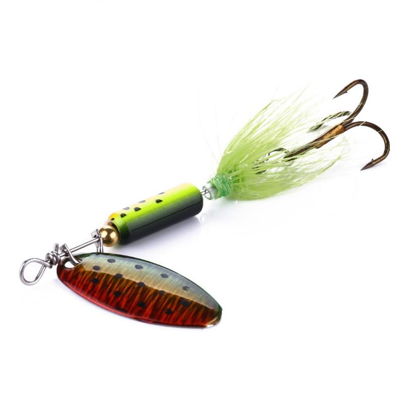 Metal Spinner Fishing Lure With Feather Sequins 3.5g Bass Pike Trout Freshwater Saltwater