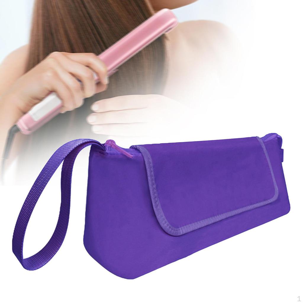 Hair Tools Travel Bag with Heat Resistant Mat Large Capacity Salon Pouch Zipper for Irons