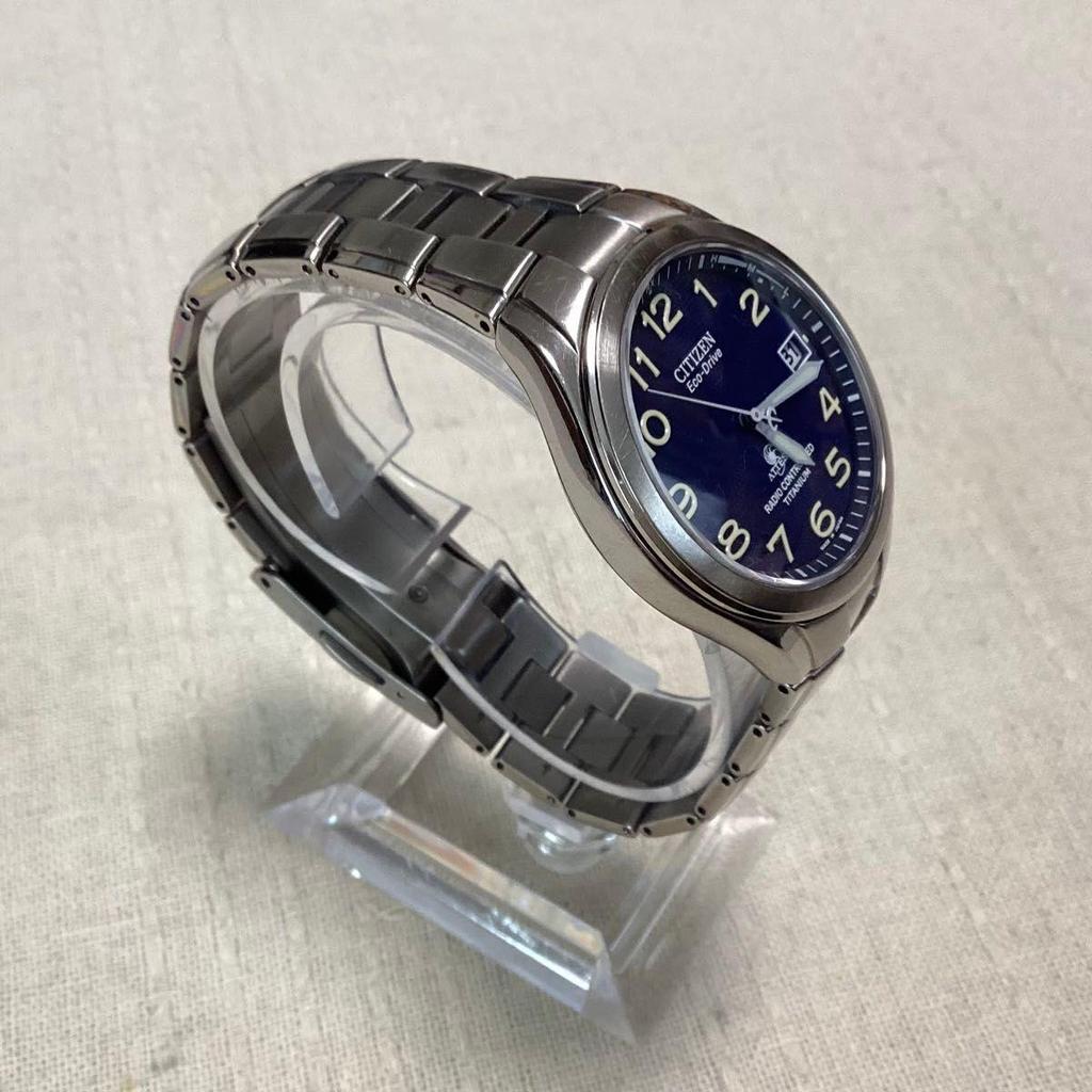 Used [Normal operation product] Citizen Atessa ATD53-2615 H415-T003788 Eco Drive Titanium radio clock