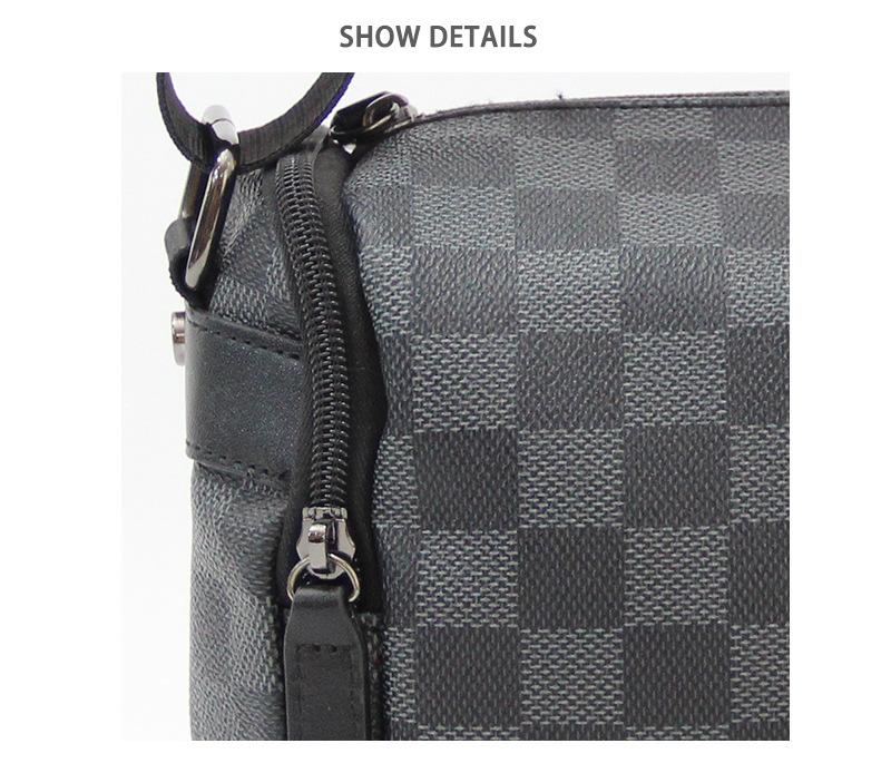 Men's Plaid Crossbody Shoulder Bag - Casual Korean Style Messenger Bag