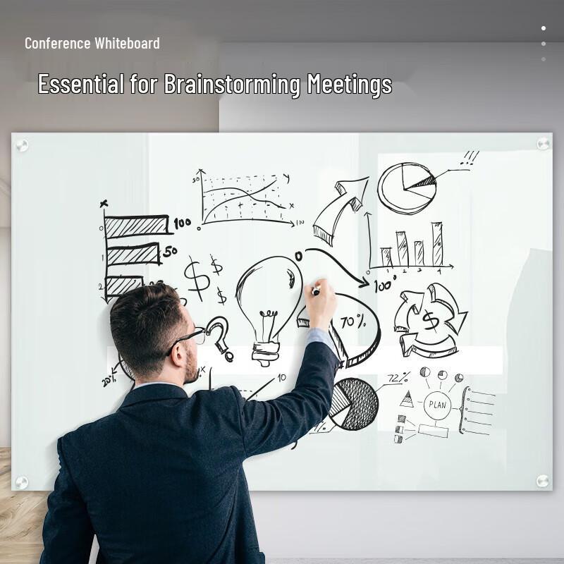 Deli Magnetic Tempered Glass Hanging Whiteboard