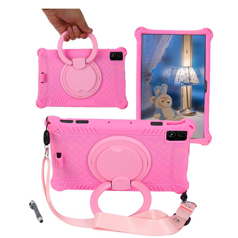 Rotatable Leather-Texture Silicone Case for Teclast T40 5G Tablet, Anti-Drop Protection