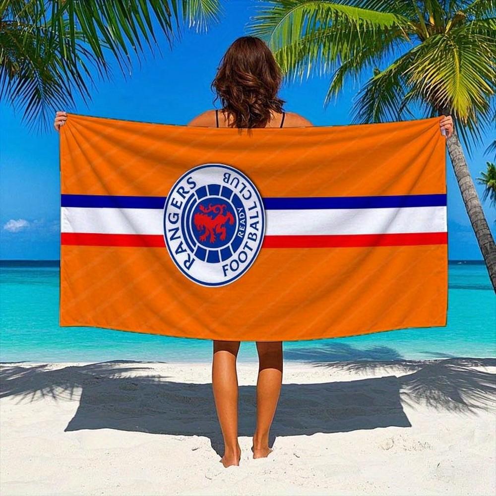 Dalangpa White Rangers Fc Fans Beach Towel Flag Patterned Sunscreen And Windproof Suitable For Swimming Pool Camping Travel Blanket