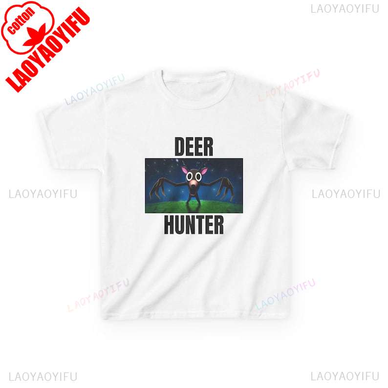 Youth Deer Hunter TShirt 99 Nights in The Forest Parody Tee Graphic T Shirts Vintage Shirt Men Clothing Streetwear Cotton Tees