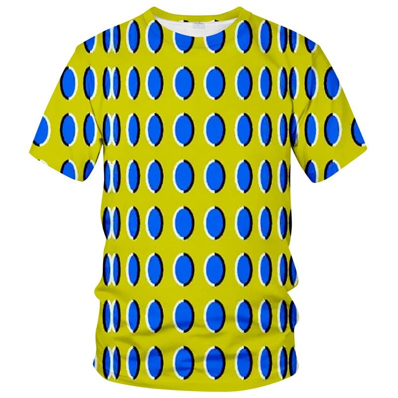 Magische Optische Täuschungs-Grafiken für Männer und Frauen 3D-gedrucktes Lustiges Kinder-T-Shirt Top Beliebte Sommer-Freizeit-Kurzarm-Kleidung