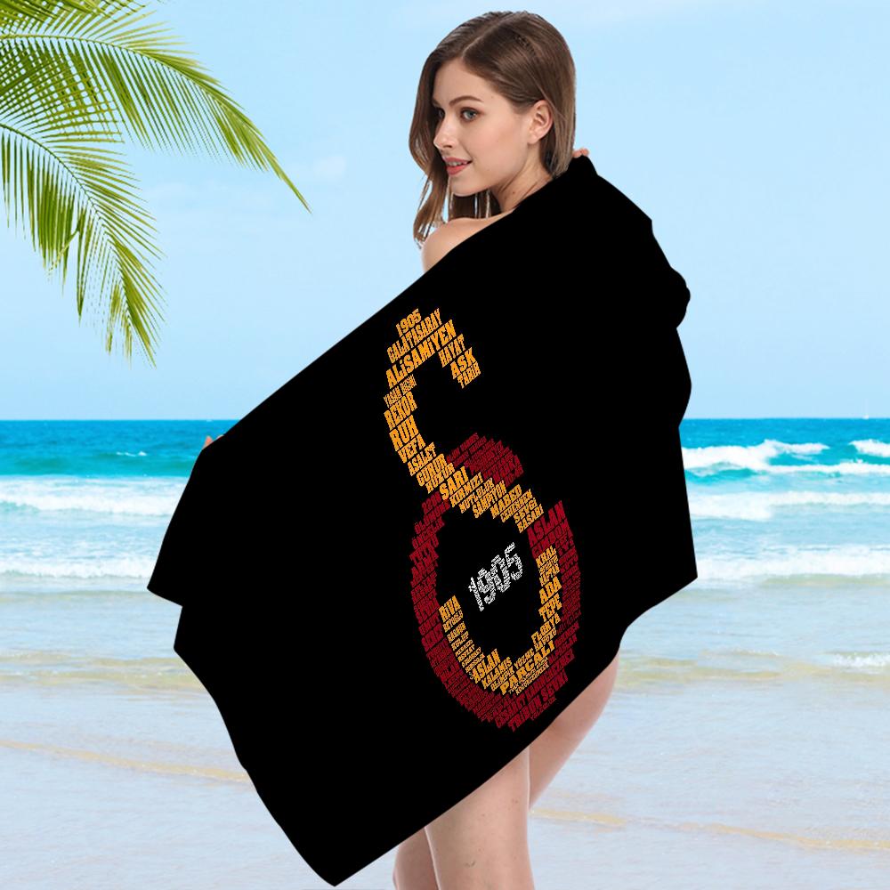 1905-G-Galatasaray Logo Towel Microfiber Beach Towel Absorbent Quick Dry Soft Yoga Swimming Resort Mountain Climbing Towel