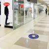 5pcs   Bag Safety Distance Sign Decal Distance Warning Floor Sticker for Store HospitalXG021