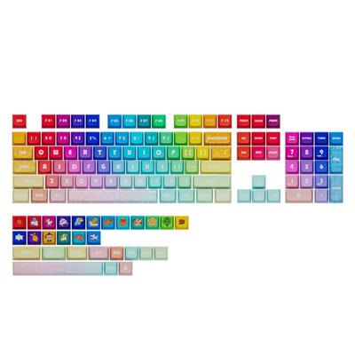 133Keys Rainbow Keycaps DA Profile 9.5mm Thick PBT Keycap For 61/87/104/108 Layout Mechanical Keyboard Keycaps